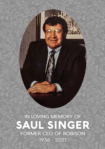 Saul Singer Obituary Card